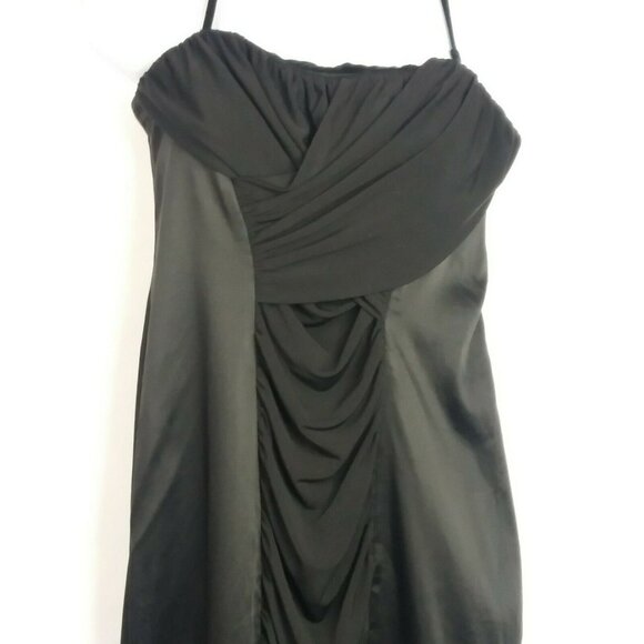 Minimalist Chic Evening Black Dress Bodycon Size 12 Holiday Cocktails Night Out - Picture 5 of 7